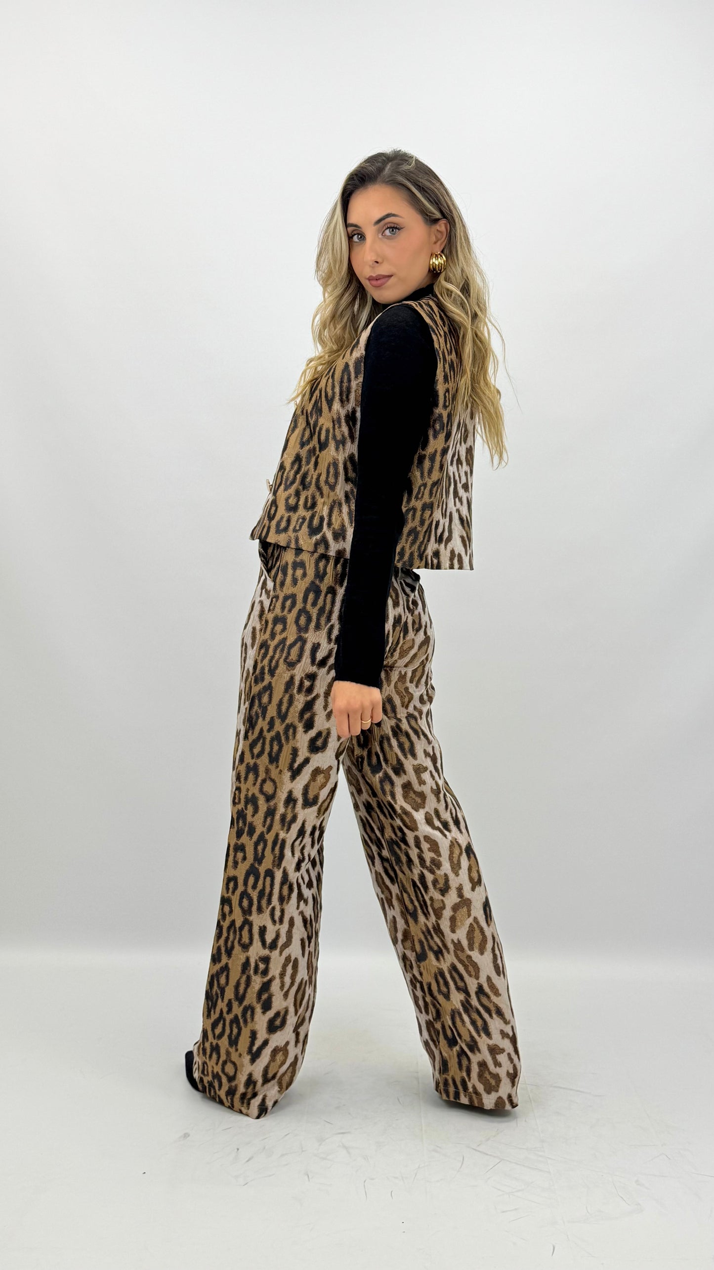 Calça tecido animal-print