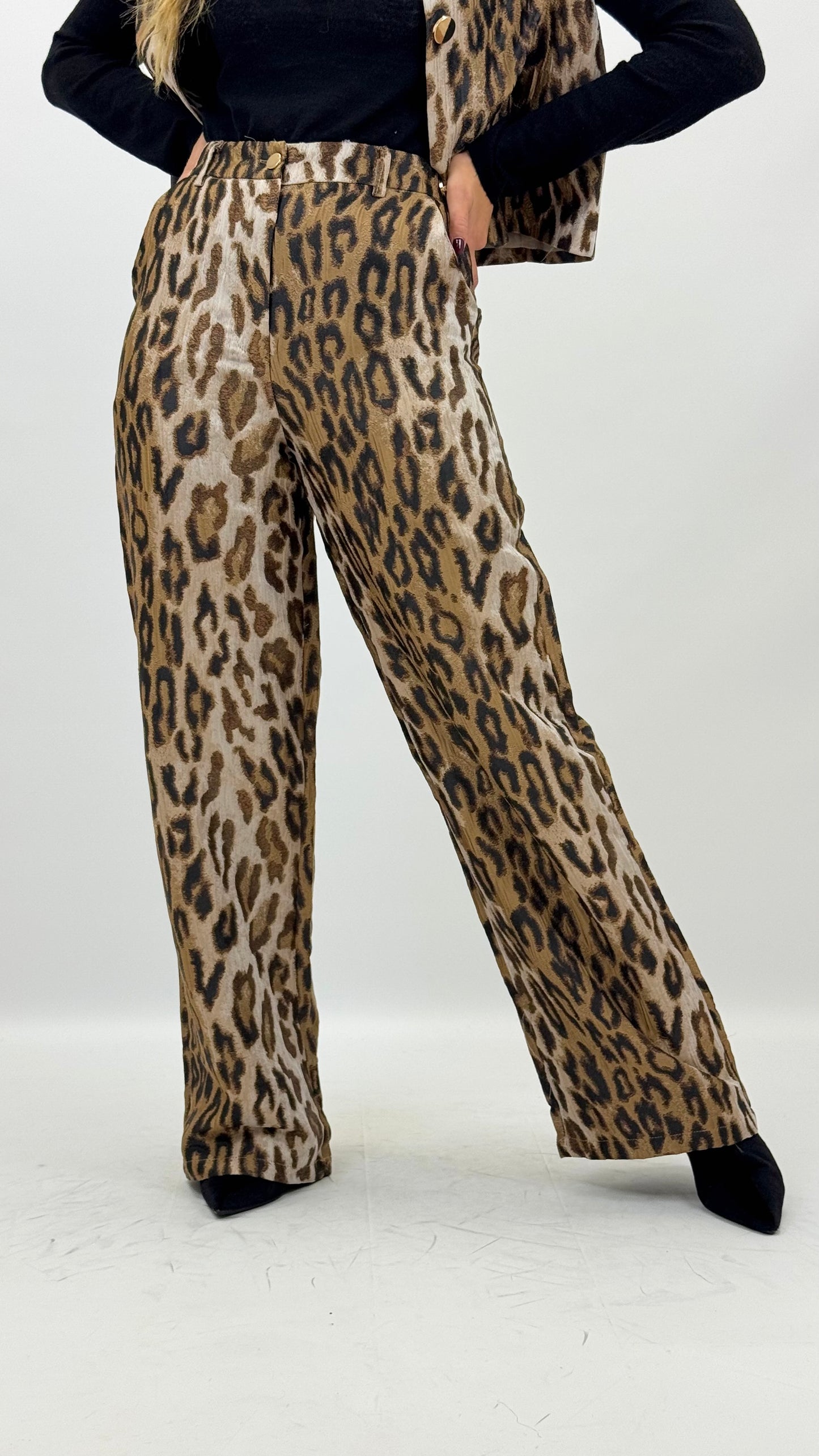 Calça tecido animal-print