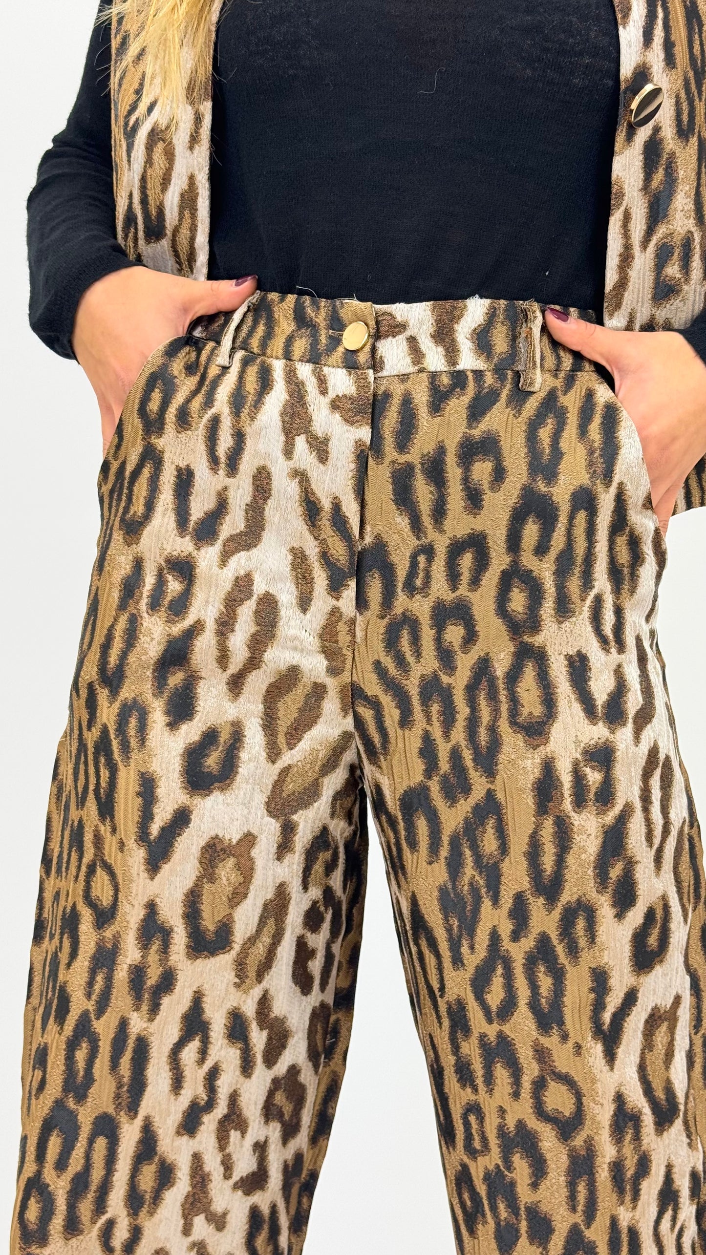 Calça tecido animal-print