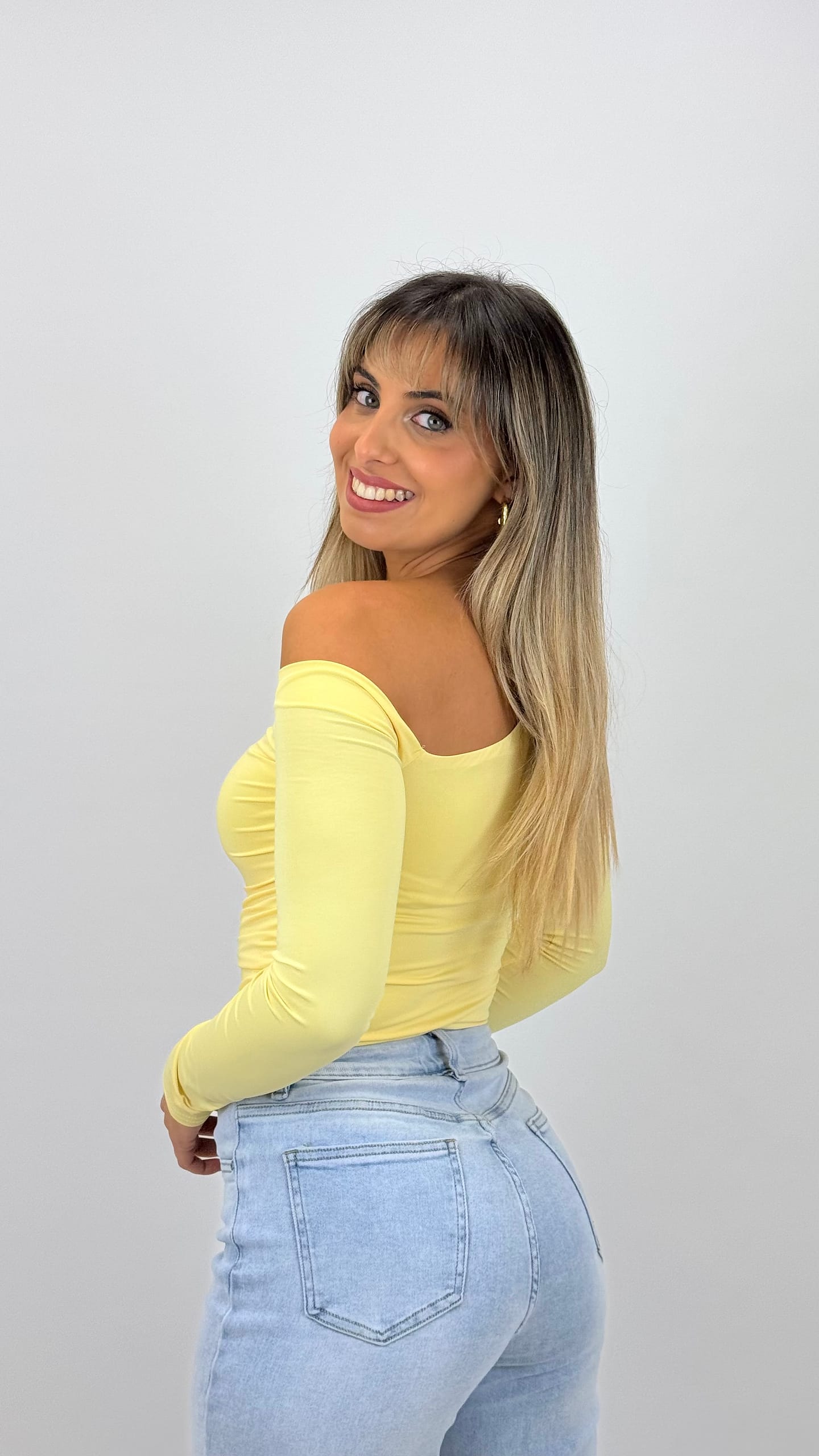 Camisola lycra assimétrica amarelo
