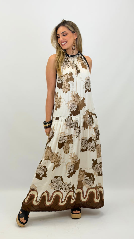 Vestido Cravo e Canela