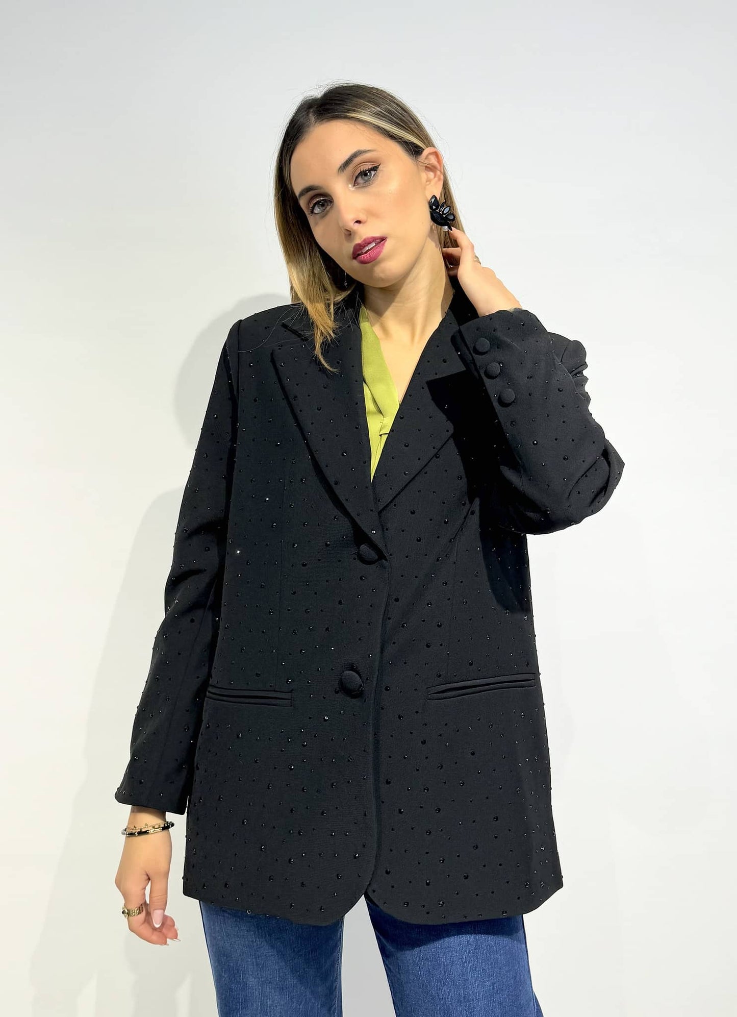 Blazer preto com brilhos