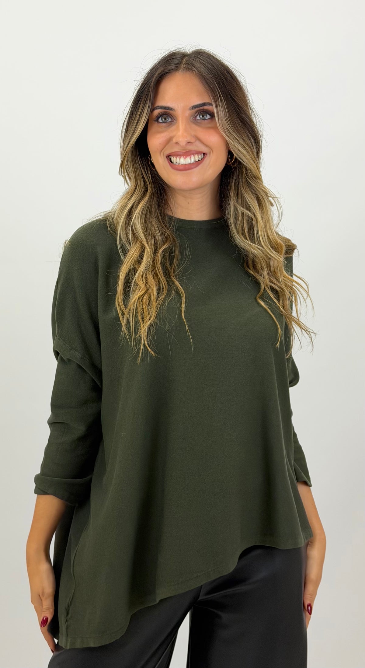 Camisola malha assimétrica verde