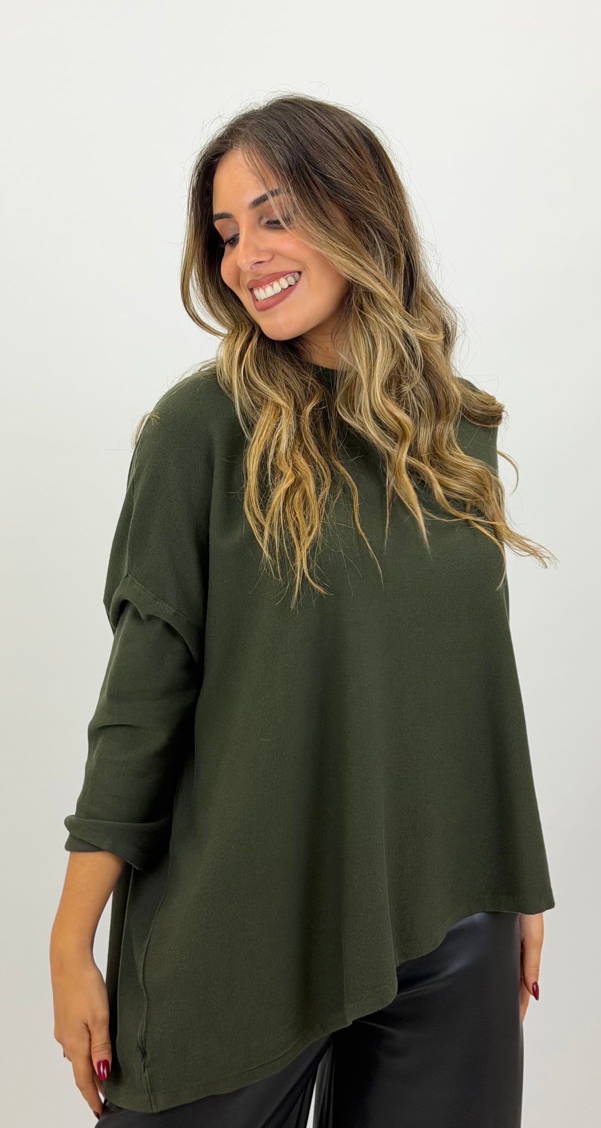 Camisola malha assimétrica verde