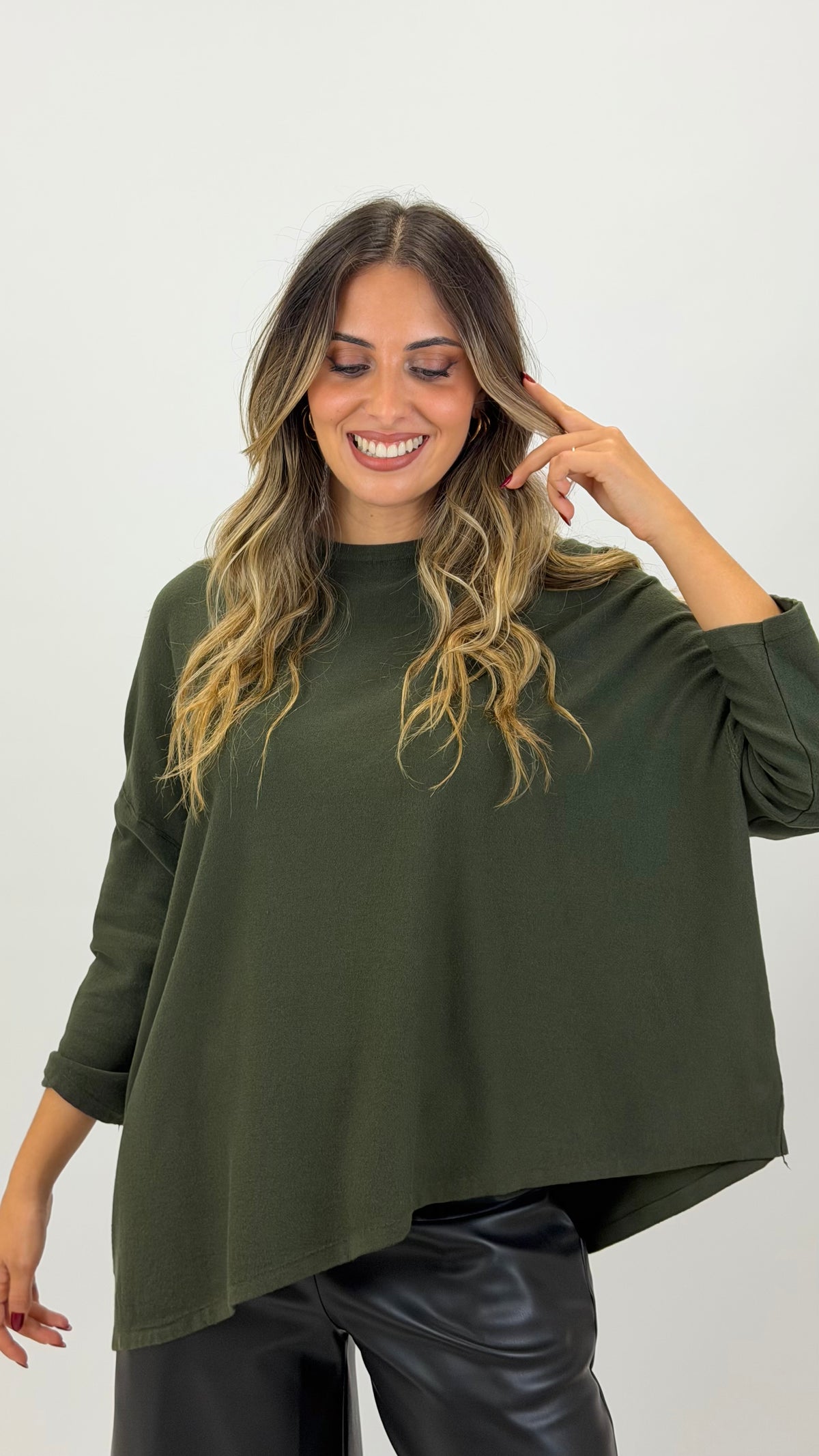 Camisola malha assimétrica verde