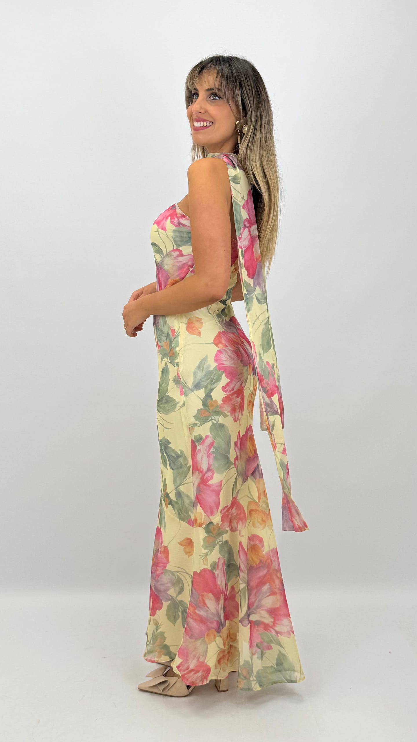 Vestido cerimónia estampado floral