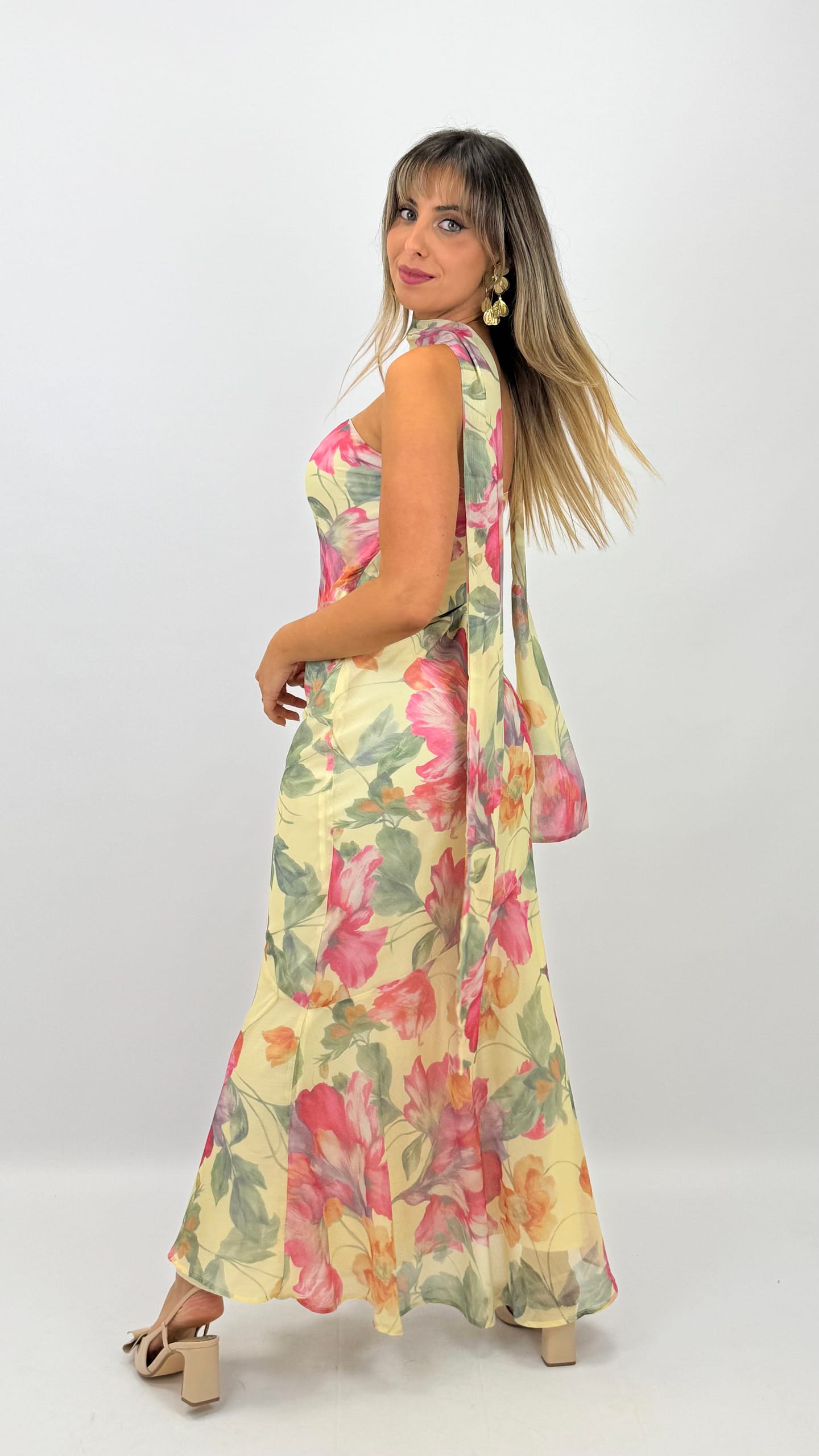 Vestido cerimónia estampado floral