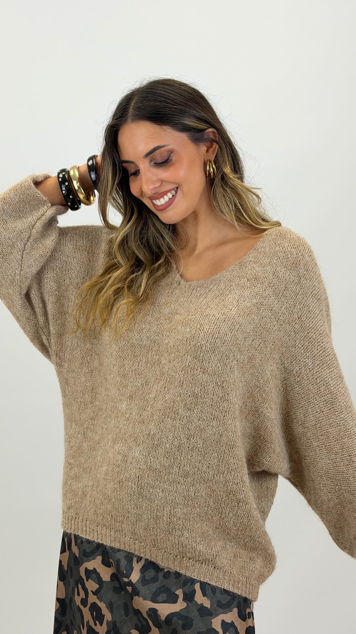 Camisola malha bege