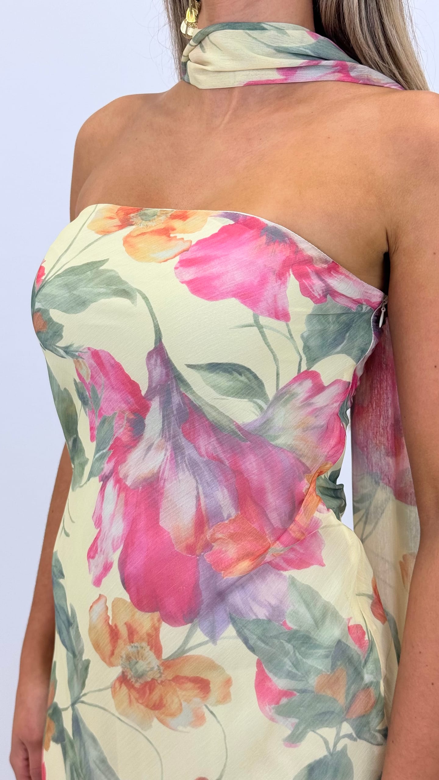 Vestido cerimónia estampado floral