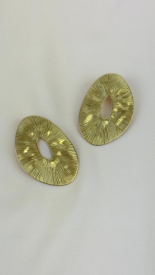 Brincos chapa aço dourado