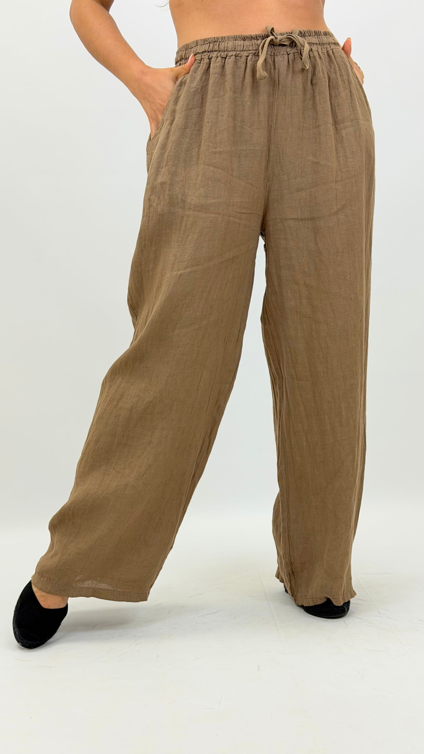 Calça linho canela