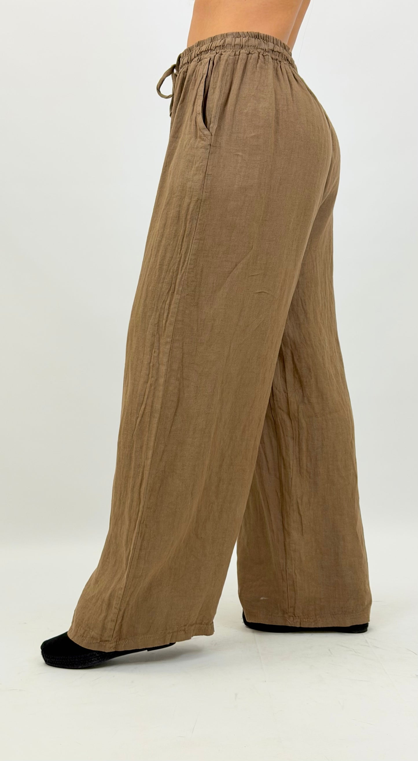 Calça linho canela