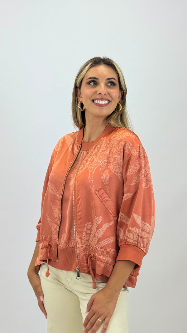 Bomber acetinado com padrão telha