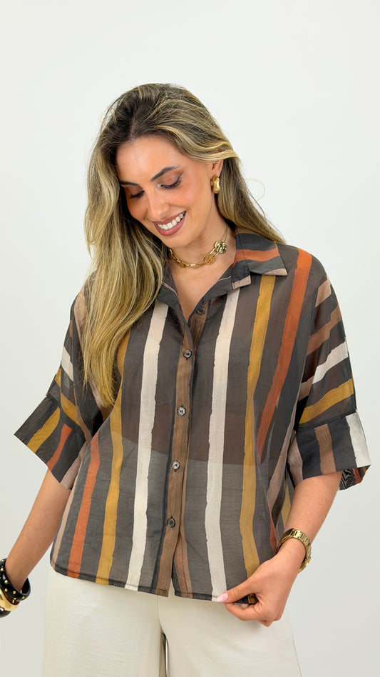 Blusa Cravo e Canela
