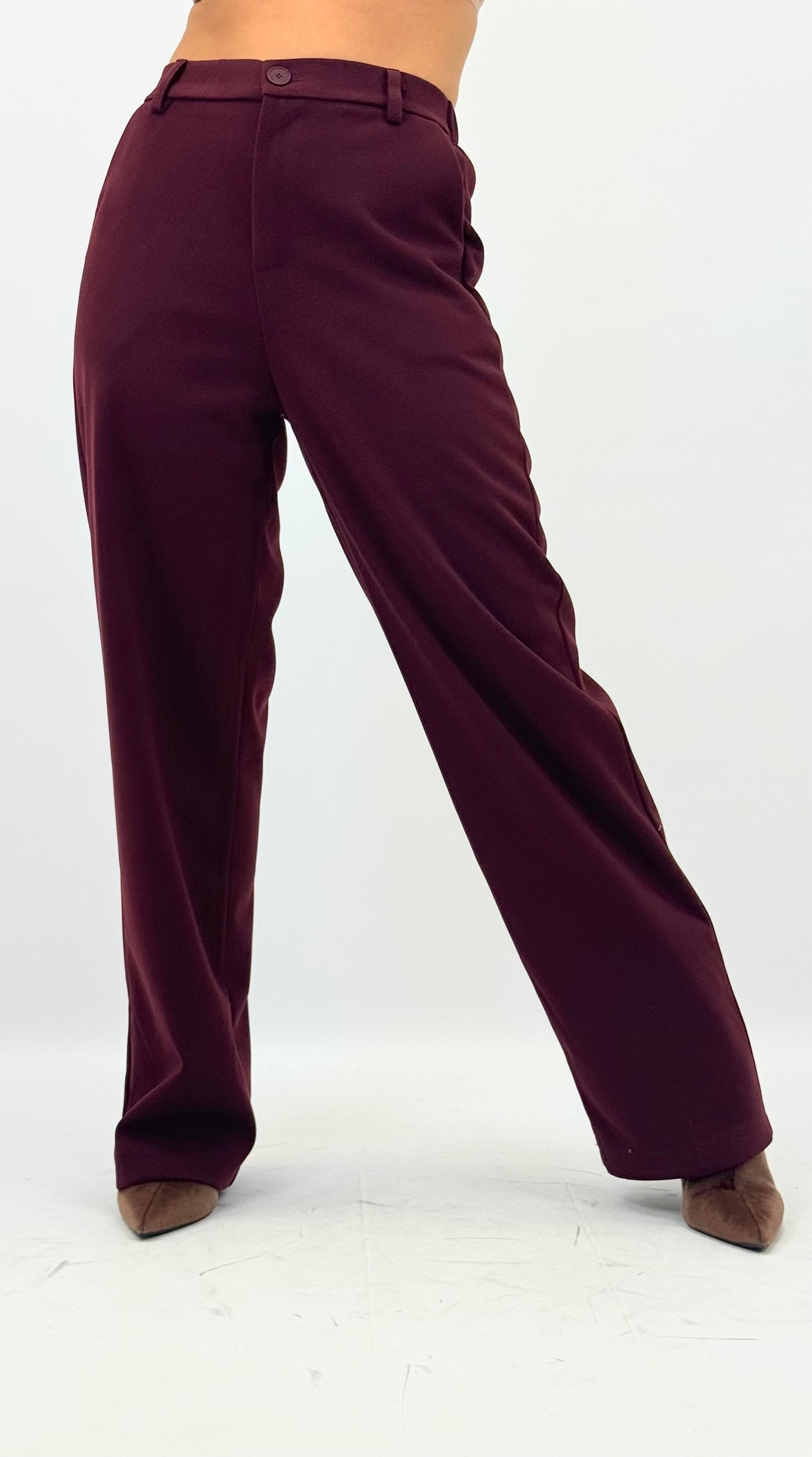 Calça fazenda straight bordeaux