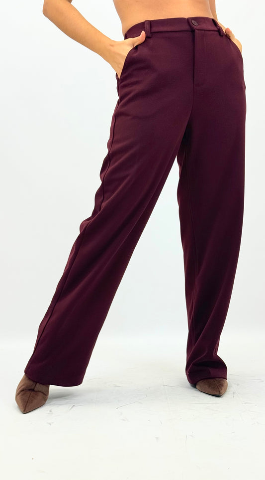 Calça fazenda straight bordeaux