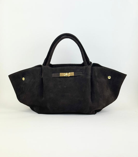 Carteira pele genuina camurça castanha