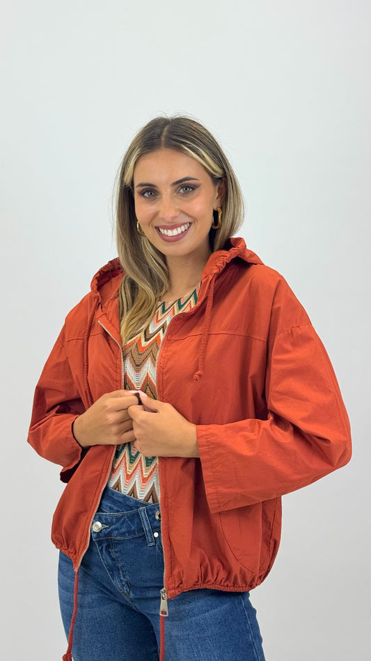 Parka fina em algodão telha