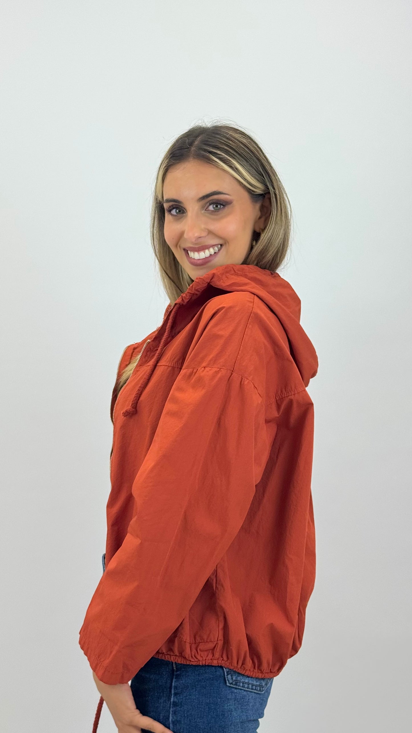 Parka fina em algodão telha