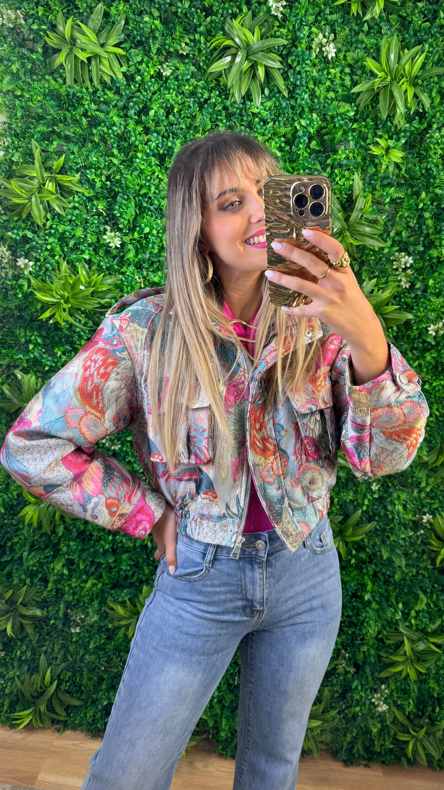 Blusão Tropicalia tons rosa