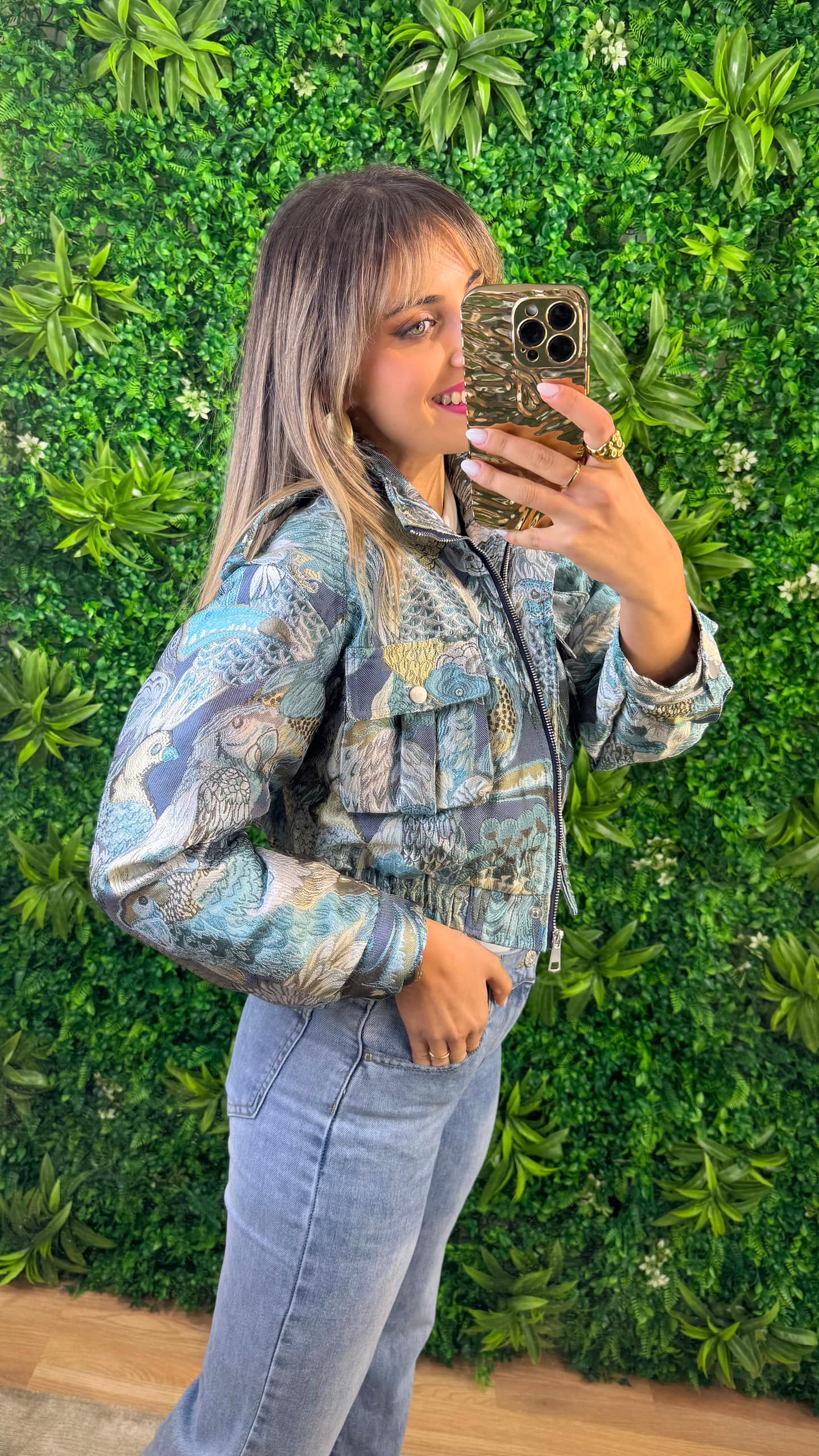 Blusão Tropicalia tons azul