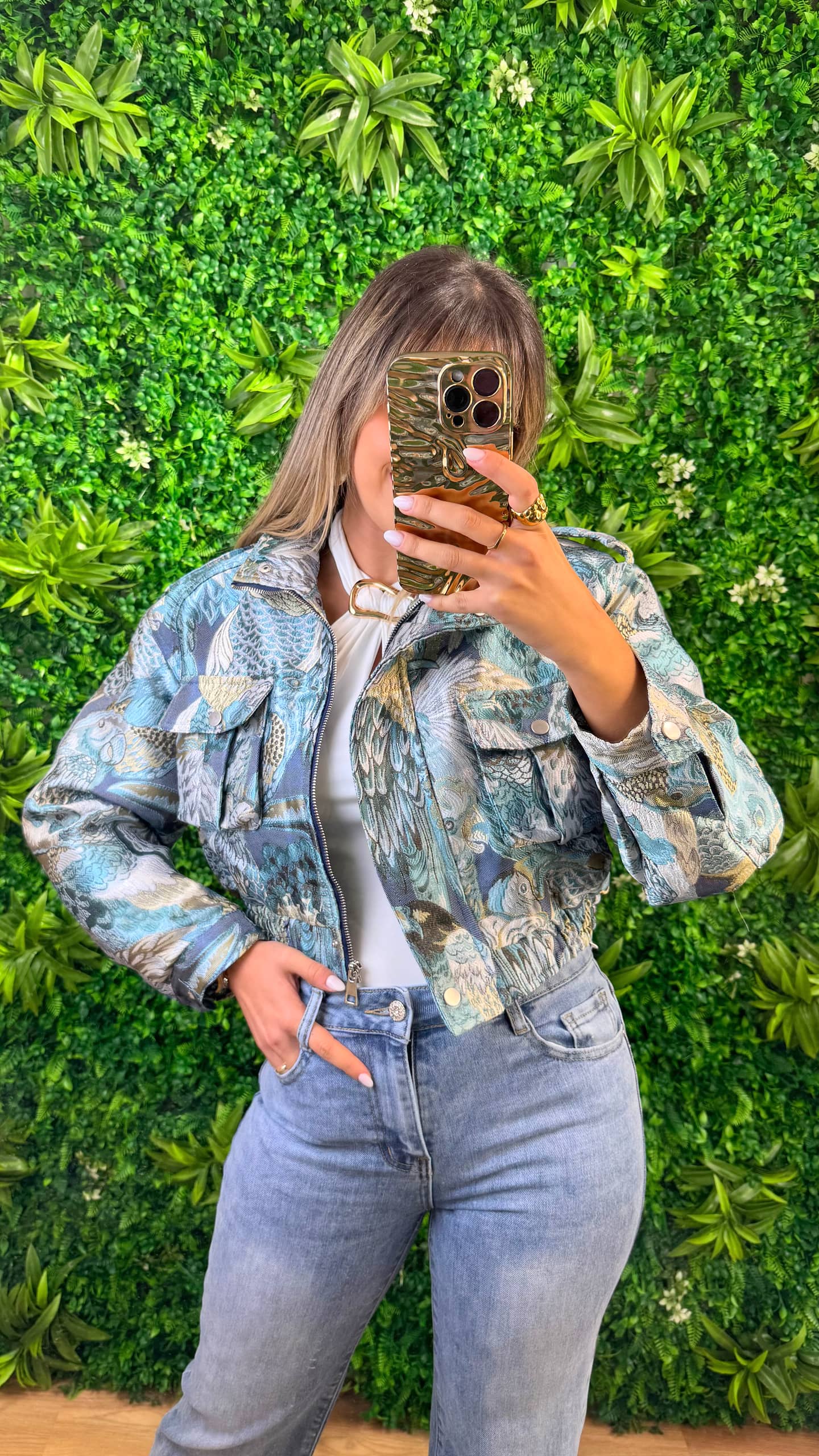 Blusão Tropicalia tons azul