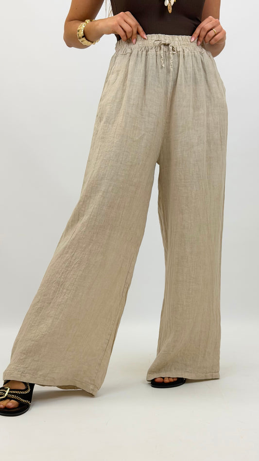 Calça linho bege