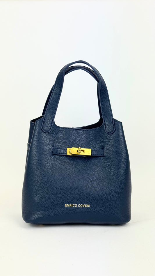 Carteira eco-pele azul-marinho