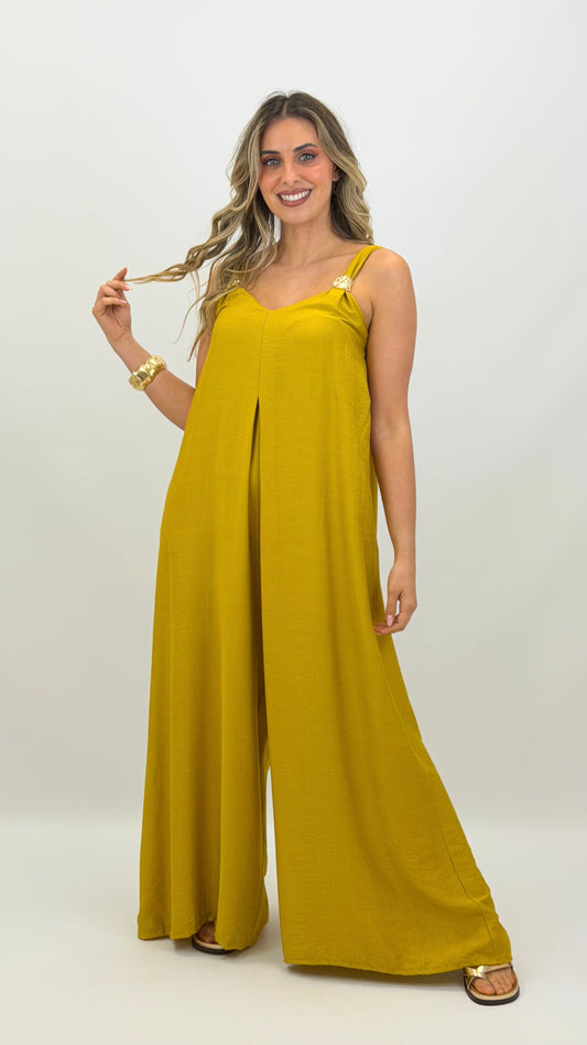 Macacão amarelo-torrado
