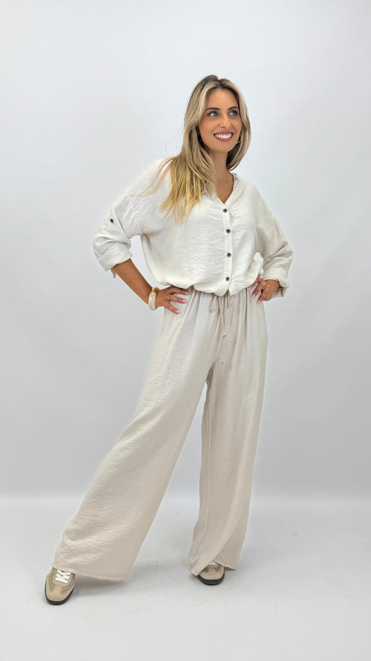 Conjunto com carapuço pérola