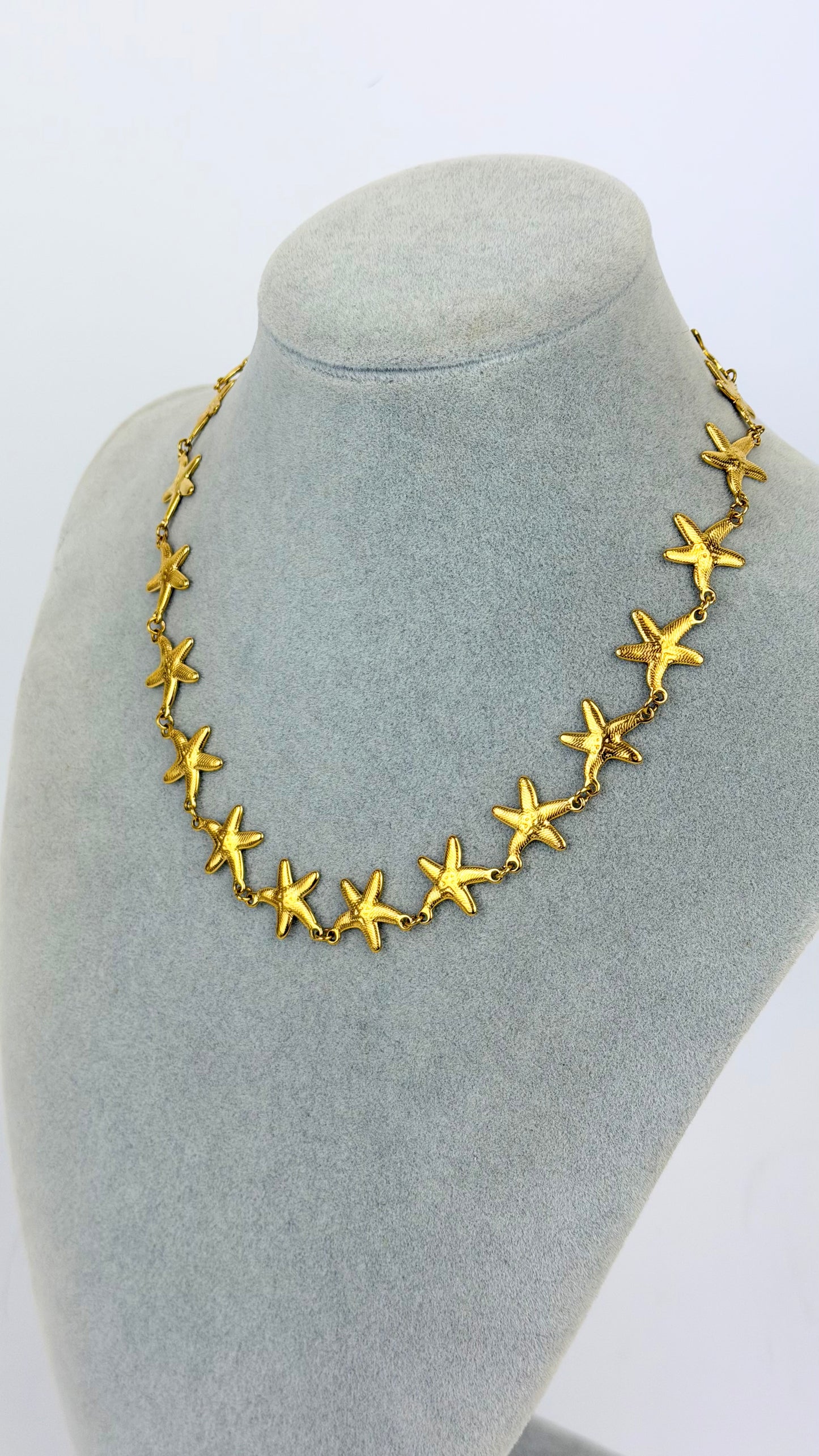 Colar estrelas do mar aço dourado
