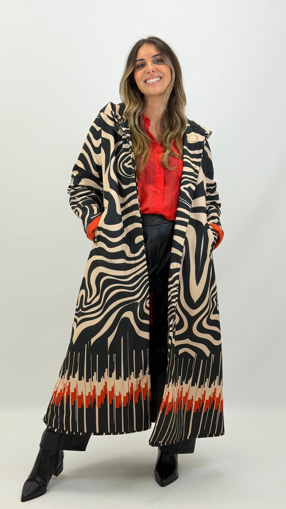 Parka comprida estampada Mercedes de Miguel
