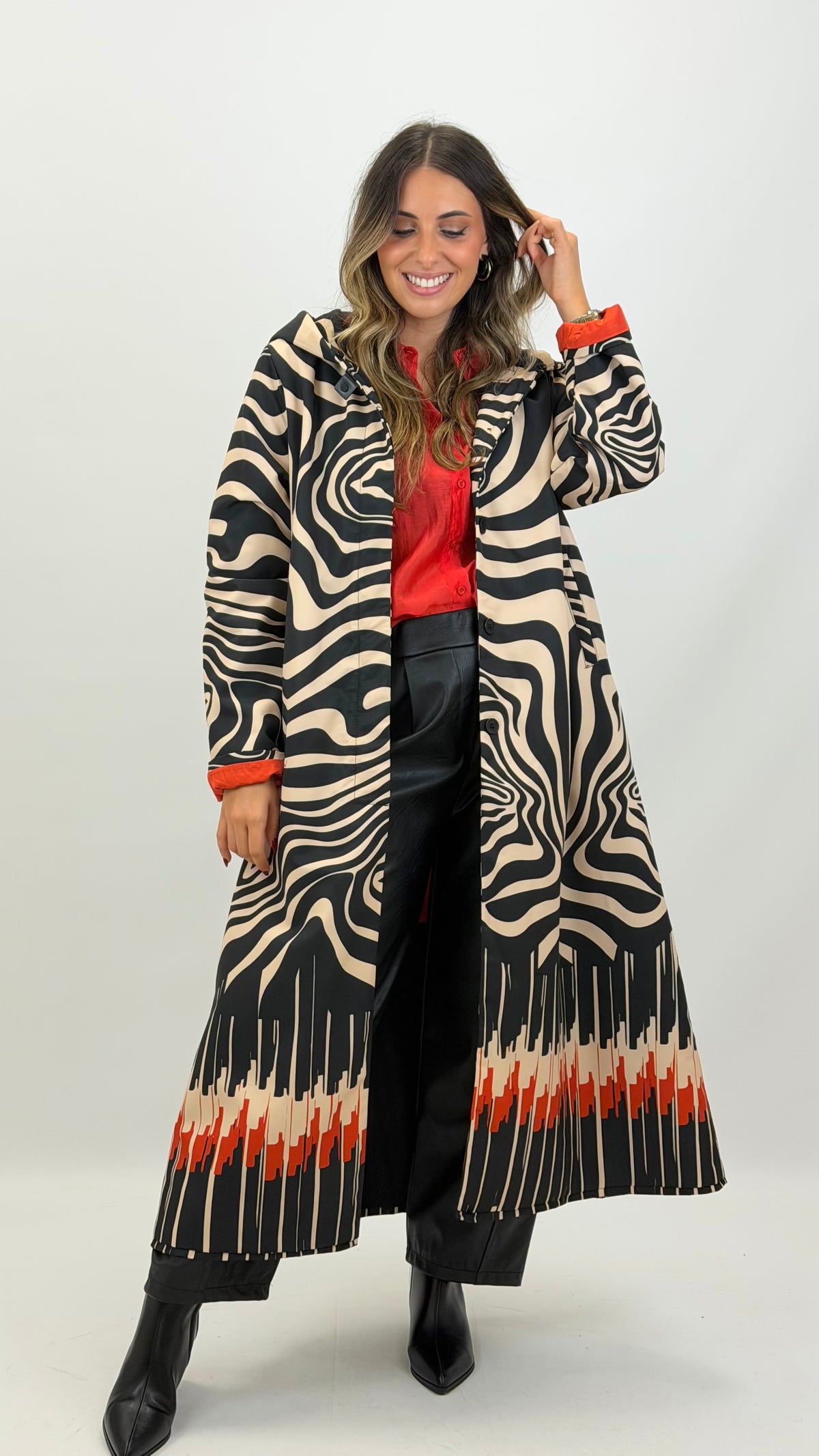 Parka comprida estampada Mercedes de Miguel