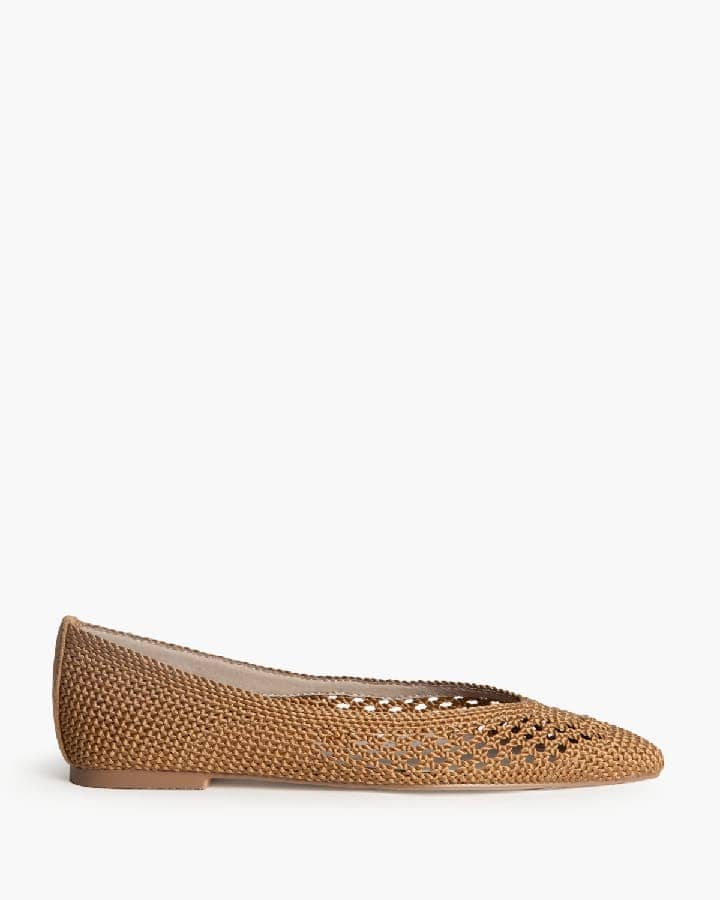Sapato/sabrina raso em croché camel