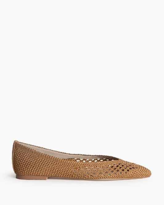 Sapato/sabrina raso em croché camel