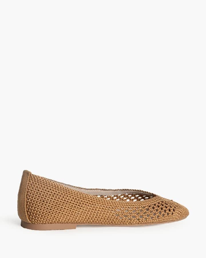Sapato/sabrina raso em croché camel