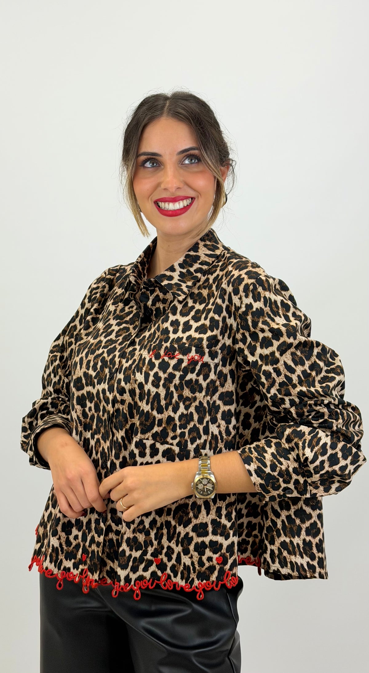 Blusa animal-print "I Love You"