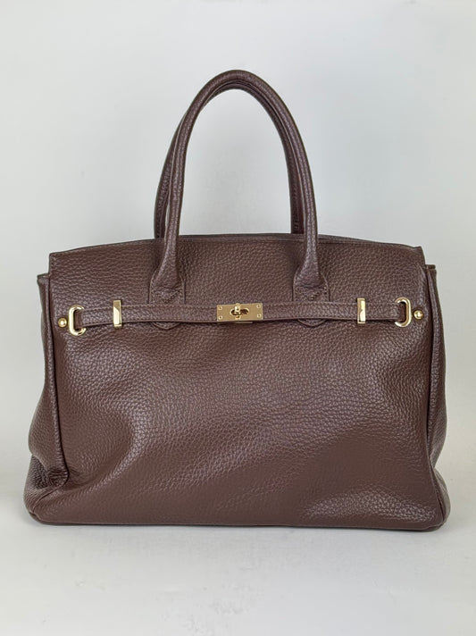 Mala grande castanho-chocolate