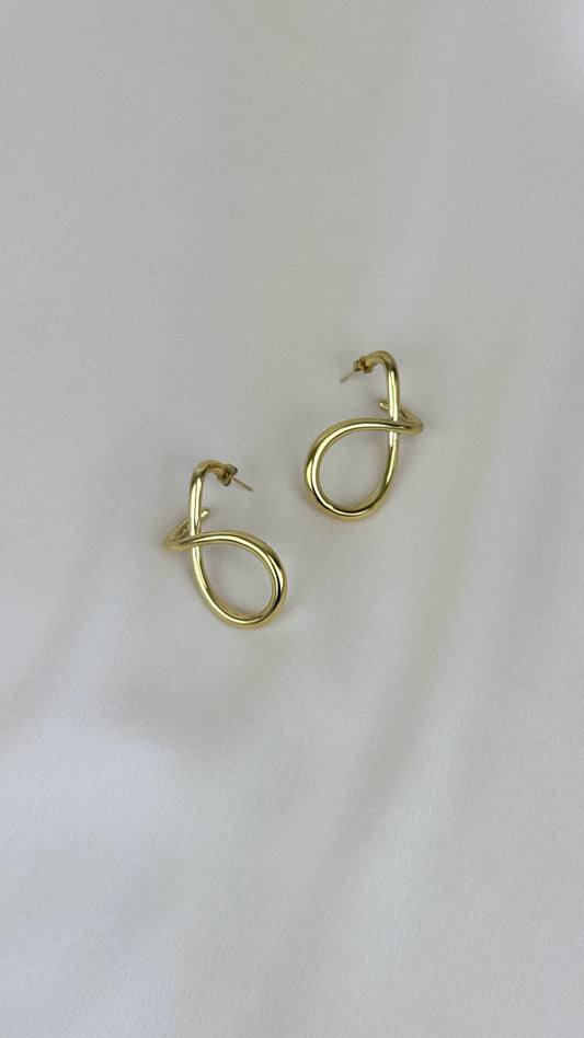 Brincos aço entrelaçado dourado