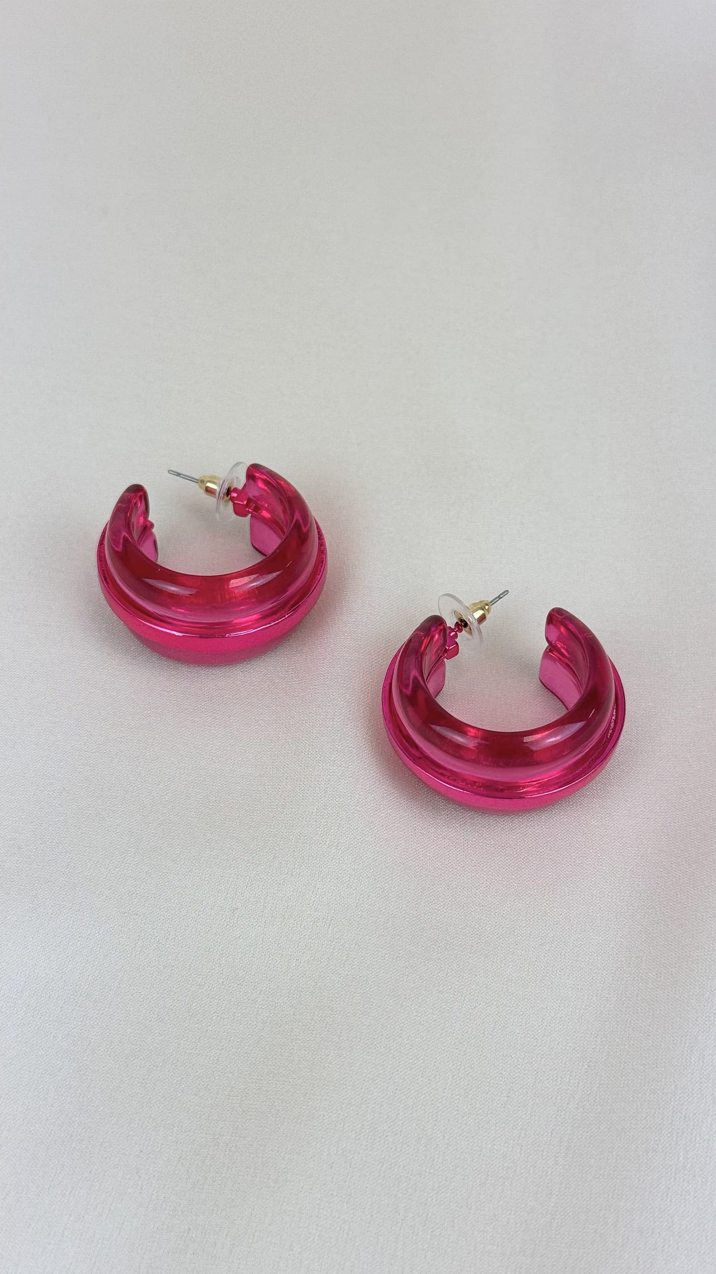 Argolas acrilico rosa