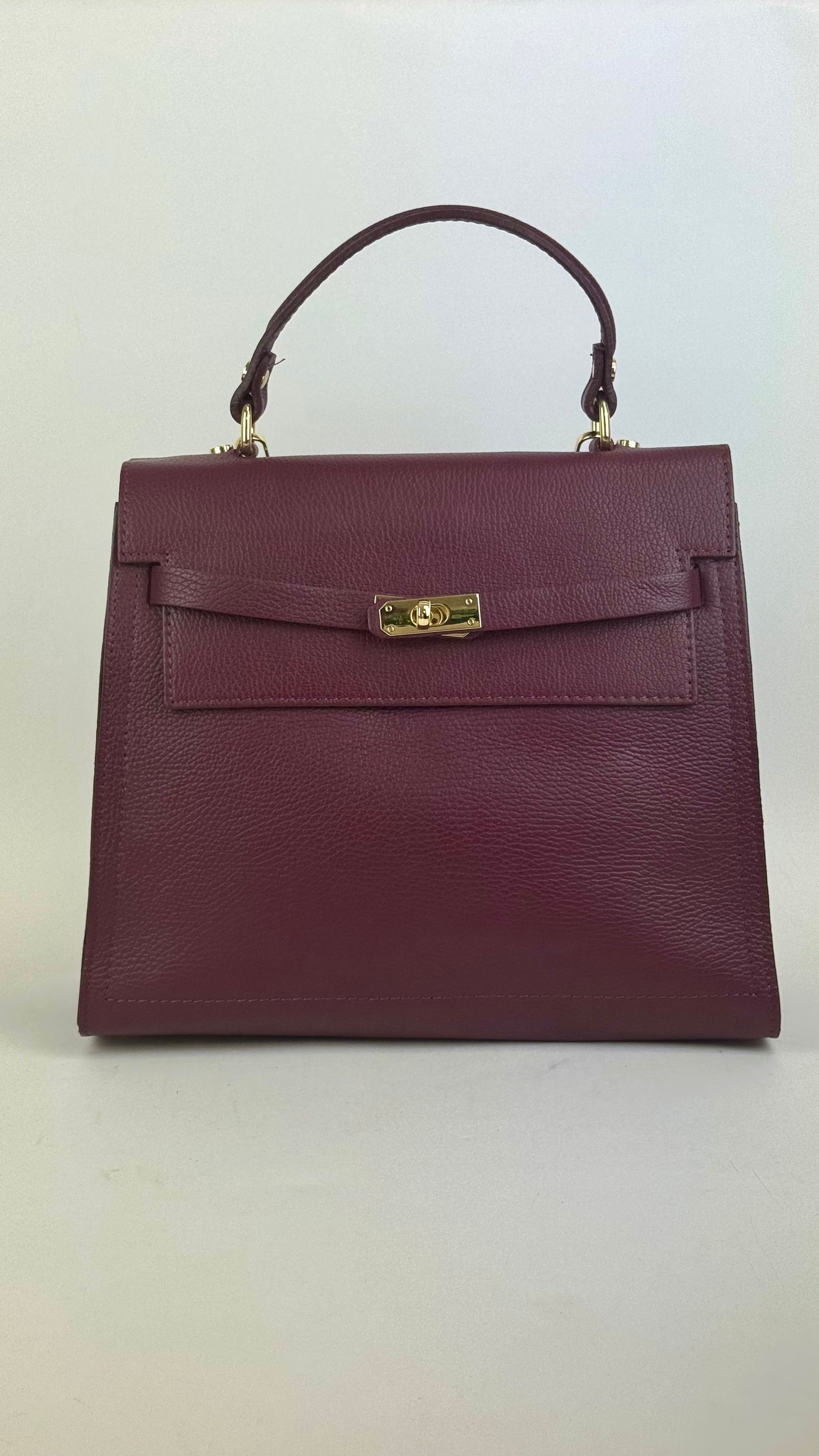 Mala em pele genuína bordeaux tamanho grande