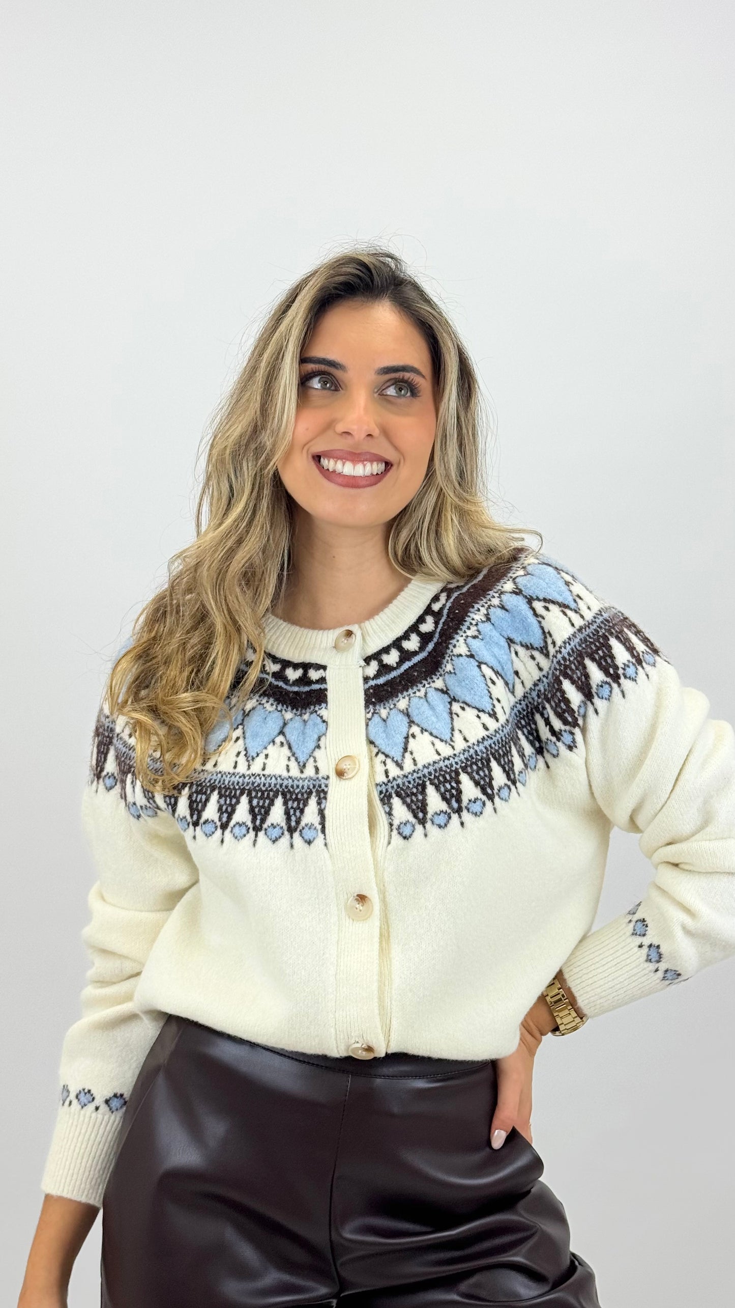 Casaco malha jaquard Ice