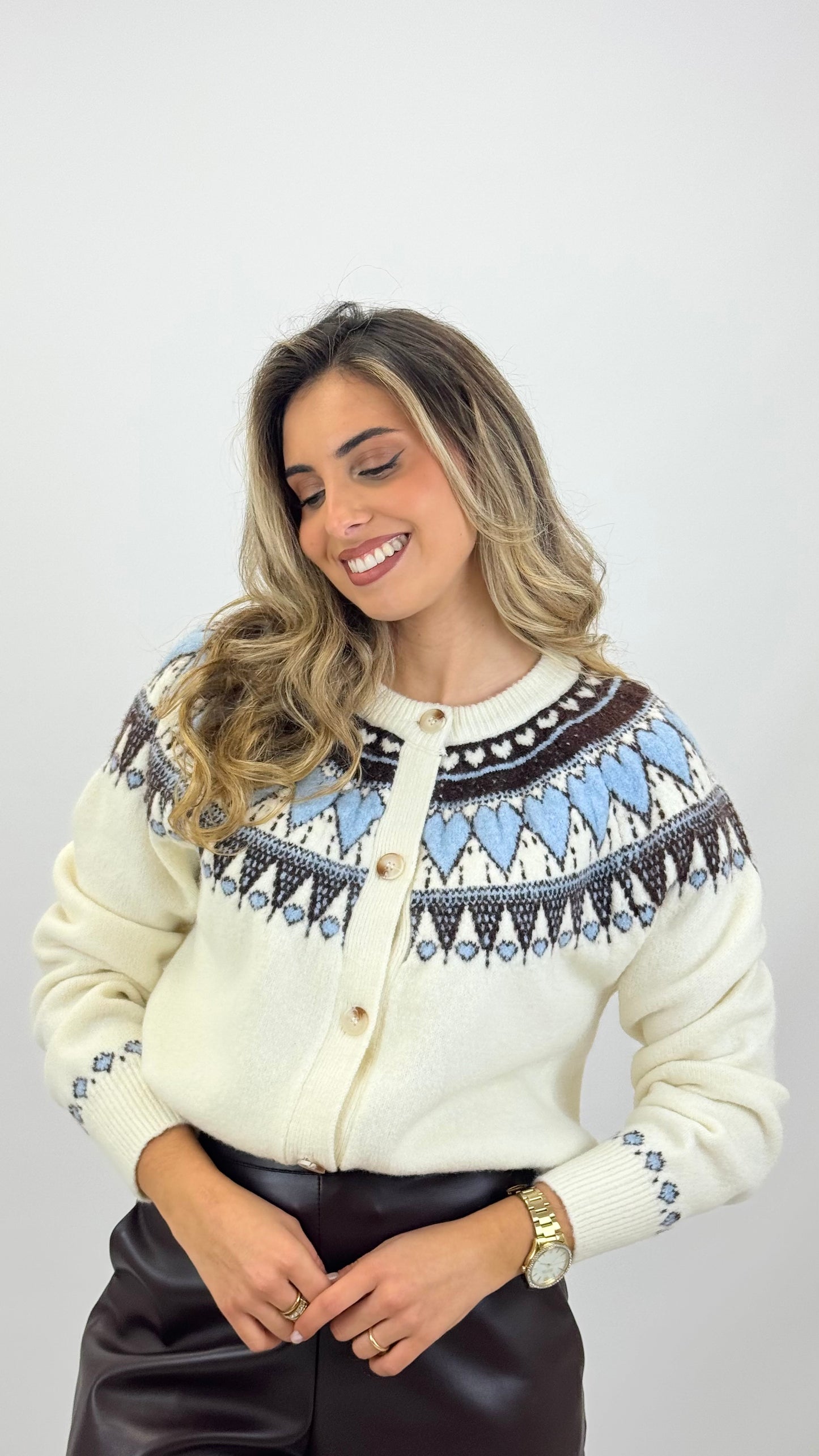 Casaco malha jaquard Ice