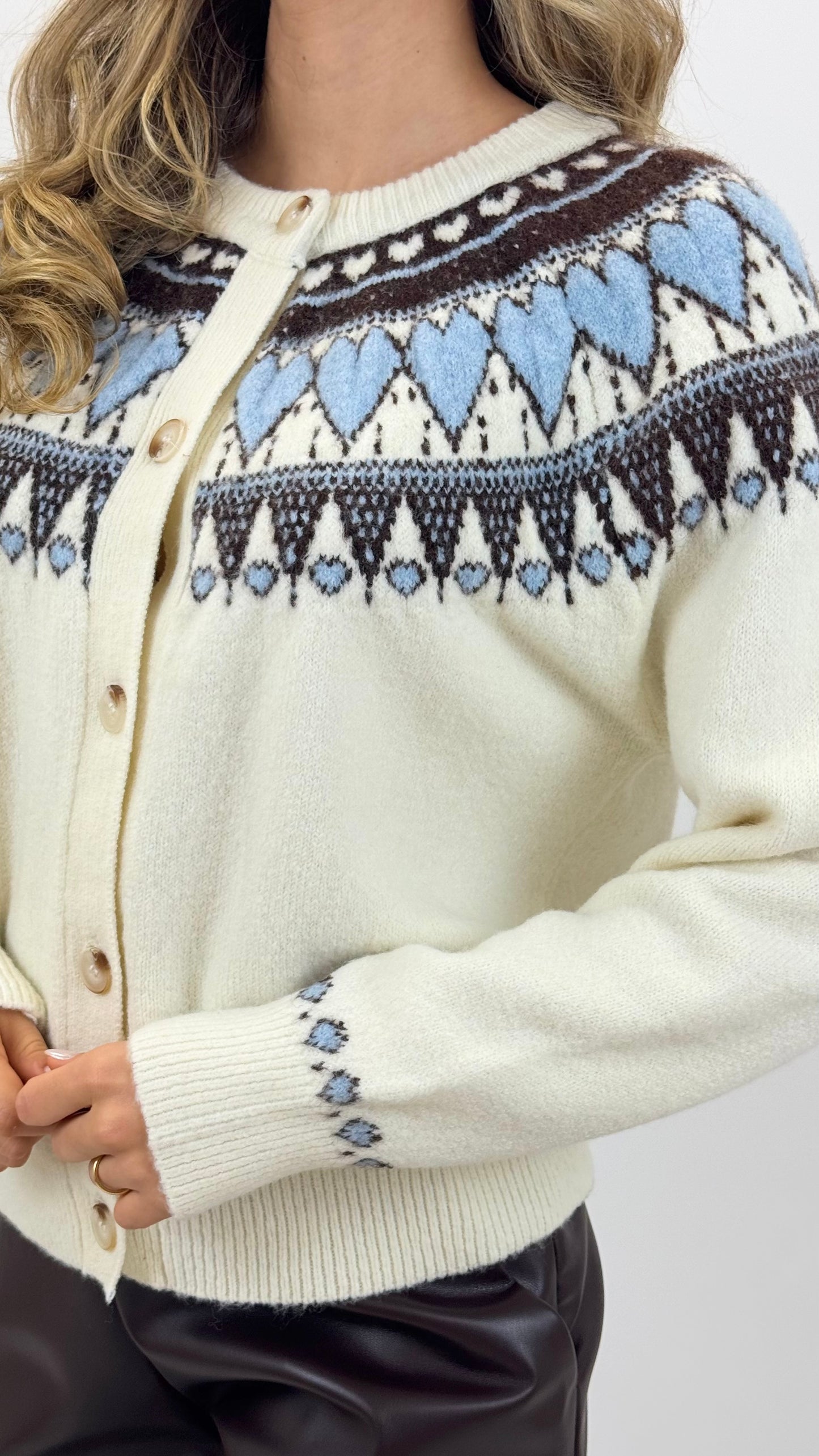 Casaco malha jaquard Ice