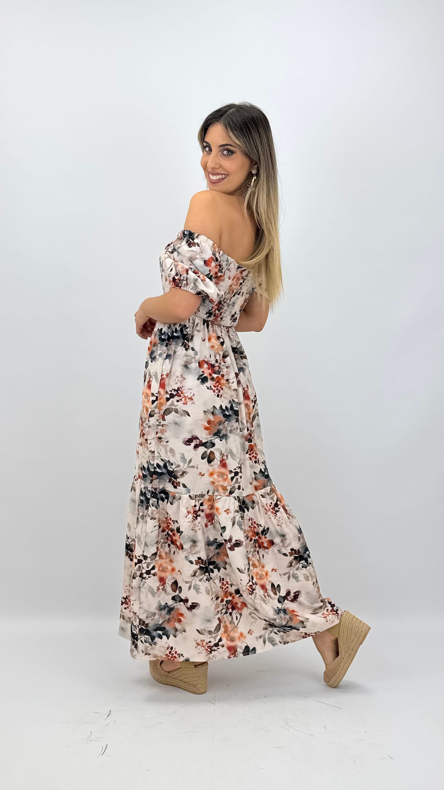 Vestido Printemps tons ferrugem