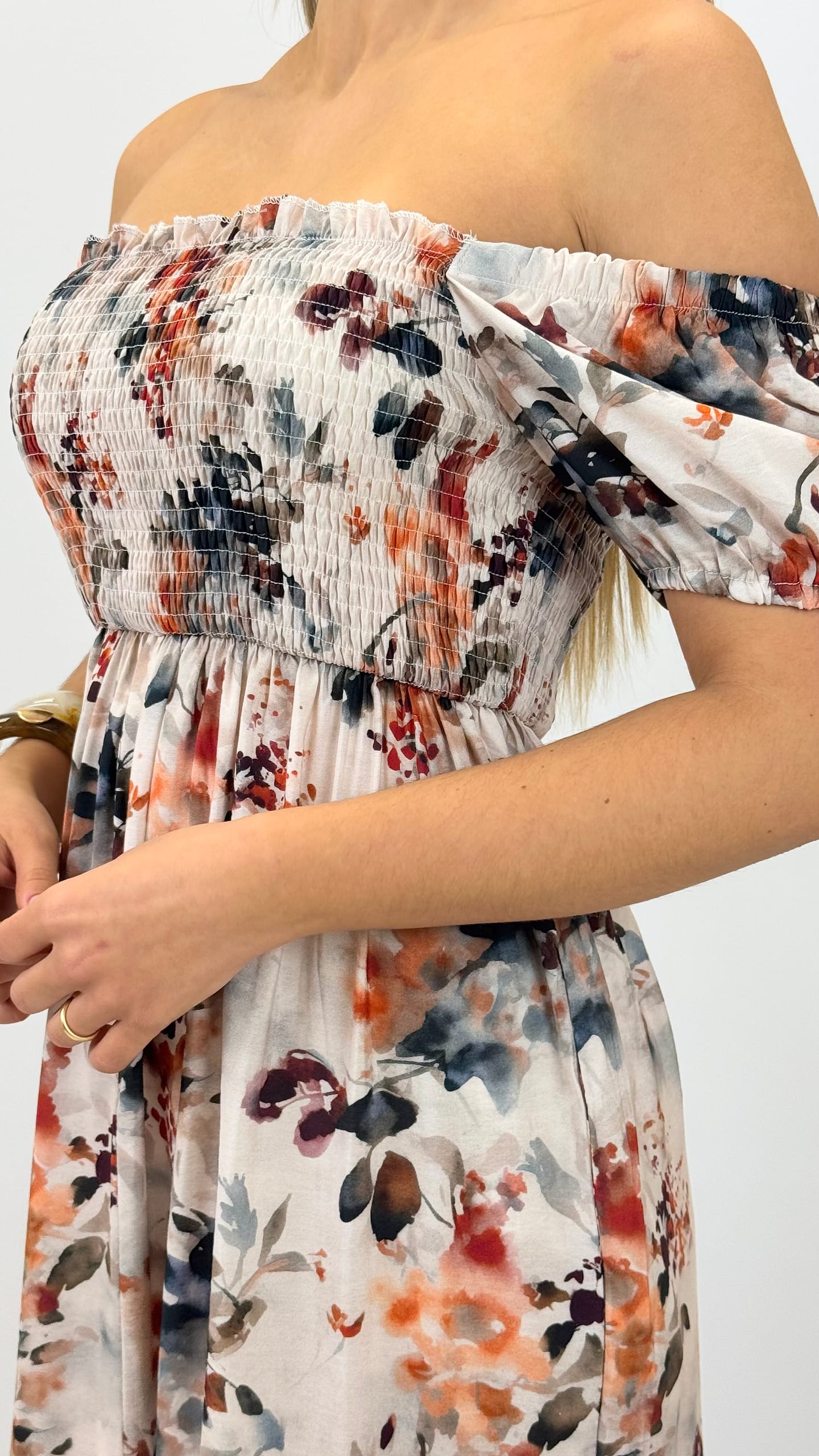 Vestido Printemps tons ferrugem