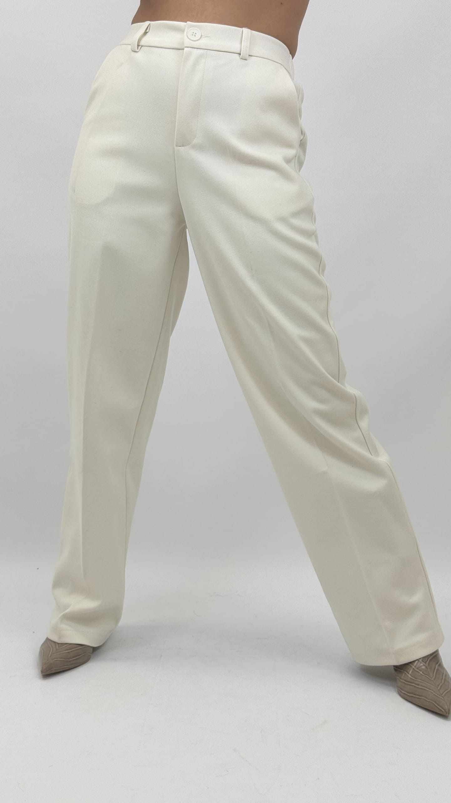 Calça fazenda straight pérola