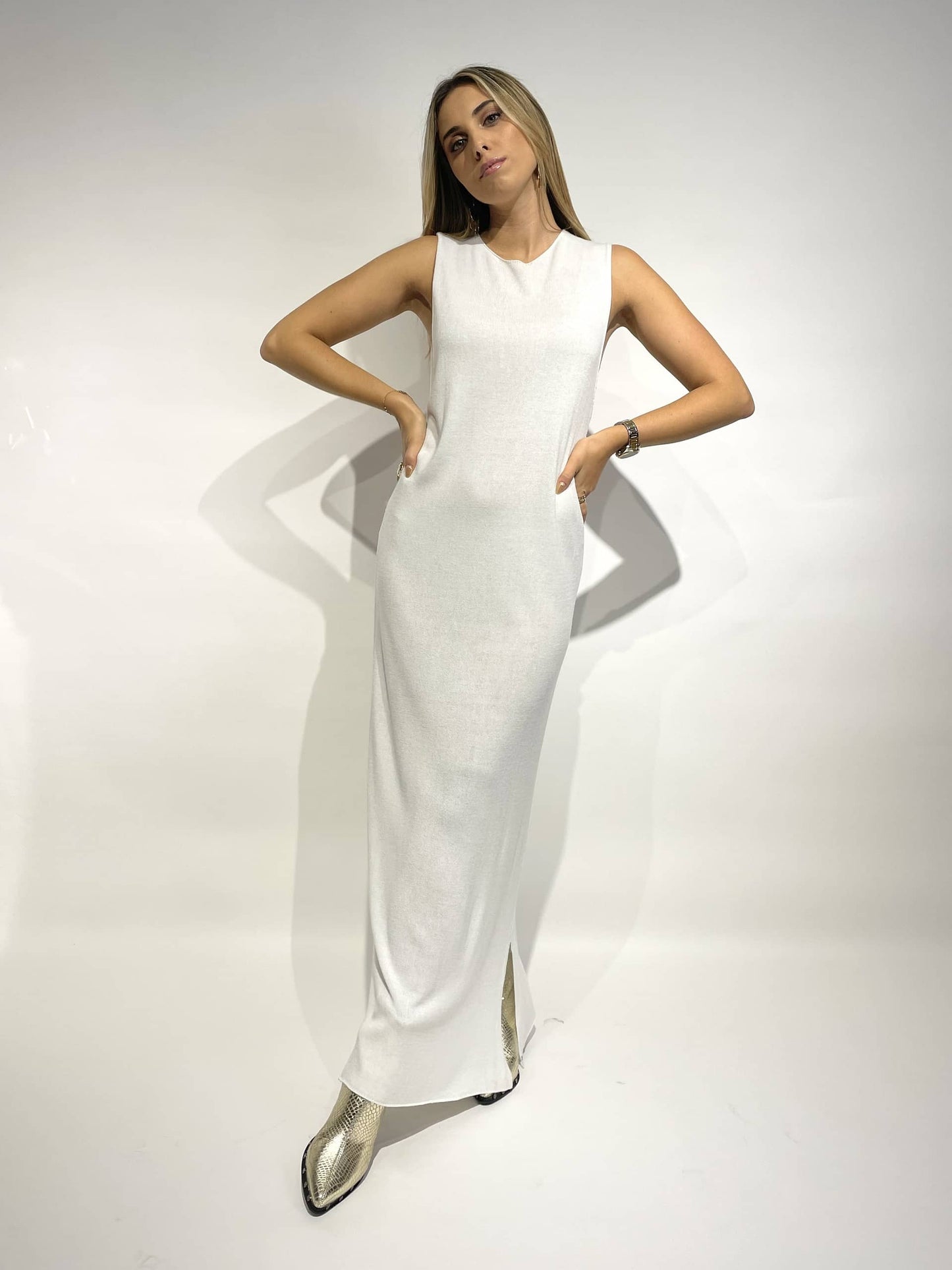Vestido malha básico branco