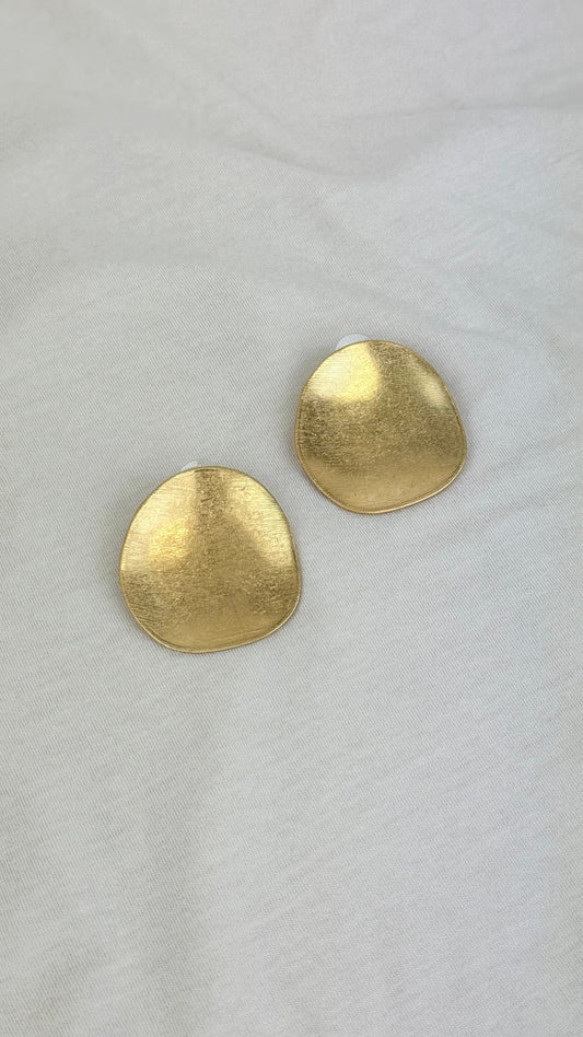 Brincos chapas redondas douradas
