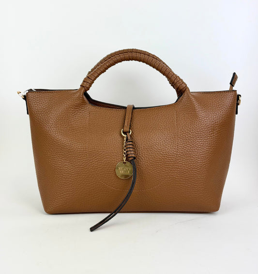 Carteira eco-pele retangular camel